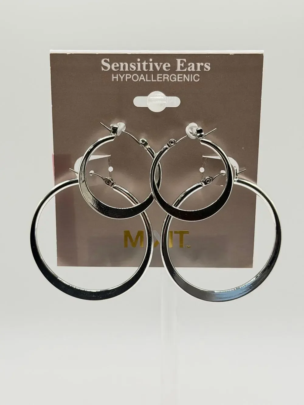 Silver Tone Hypoallergenic Double Hoop Earrings | NWT M·IT